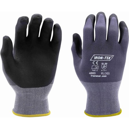 IRONWEAR Tear-resistant 15 Ga Iron-Tek glove | Foam Nitrile Coating W/ Extnd cuff | Reinforced Stitching PR 4860-XL